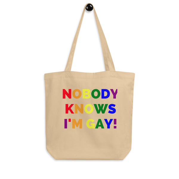 Oyster Nobody Knows I'm Gay! Eco Tote Bag by Queer In The World Originals sold by Queer In The World: The Shop - LGBT Merch Fashion