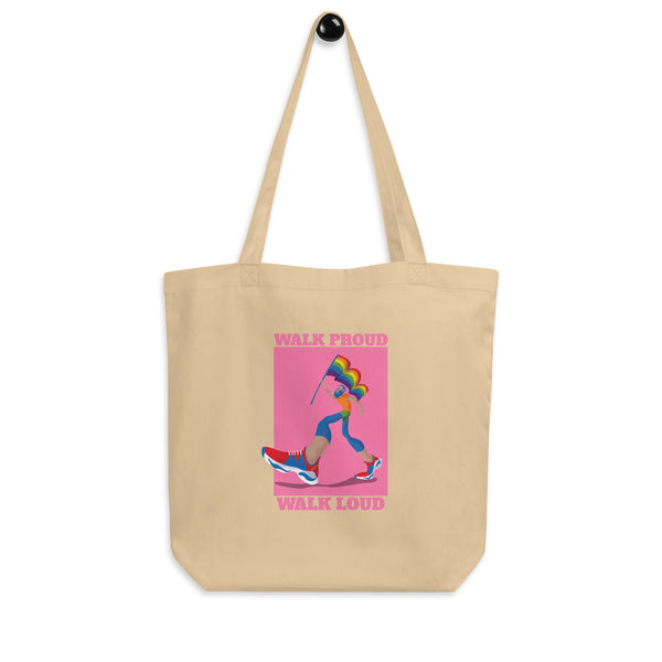 Oyster Walk Proud Walk Loud Eco Tote Bag by Queer In The World Originals sold by Queer In The World: The Shop - LGBT Merch Fashion