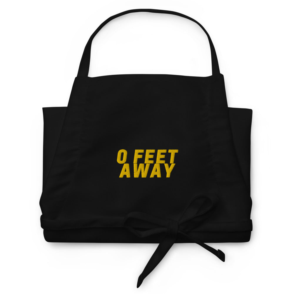 Black 0 Feet Away Embroidered Apron by Queer In The World Originals sold by Queer In The World: The Shop - LGBT Merch Fashion