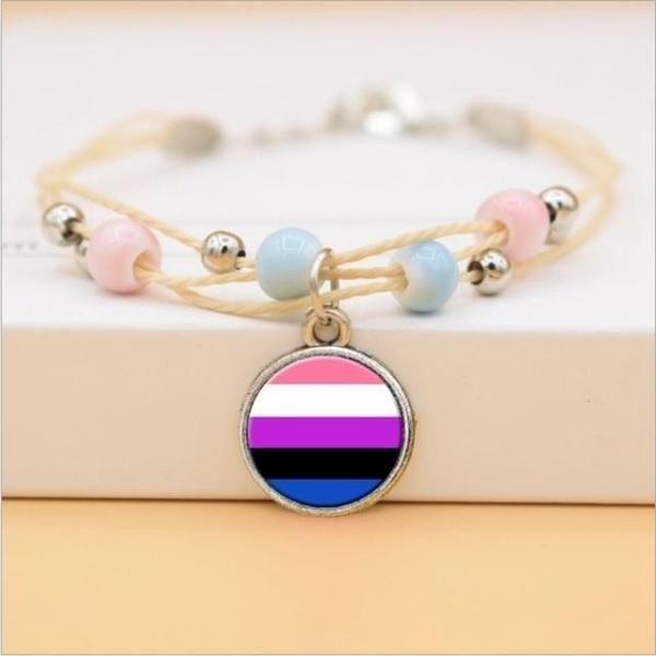  Gender Fluid Beaded Rope Chain Bracelet by Queer In The World sold by Queer In The World: The Shop - LGBT Merch Fashion
