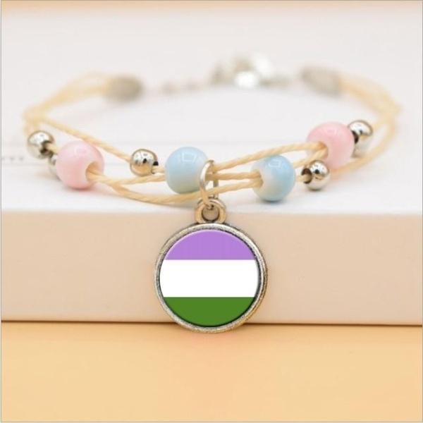  Genderqueer Beaded Rope Chain Bracelet by Queer In The World sold by Queer In The World: The Shop - LGBT Merch Fashion