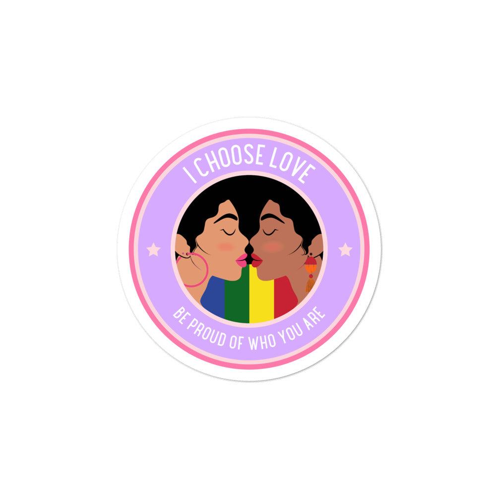  I Choose Love Bubble-Free Stickers by Queer In The World Originals sold by Queer In The World: The Shop - LGBT Merch Fashion