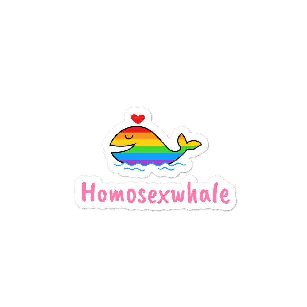  Homosexwhale Bubble-Free Stickers by Queer In The World Originals sold by Queer In The World: The Shop - LGBT Merch Fashion