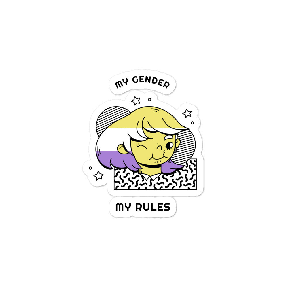  My Gender My Rules Bubble-Free Stickers by Queer In The World Originals sold by Queer In The World: The Shop - LGBT Merch Fashion