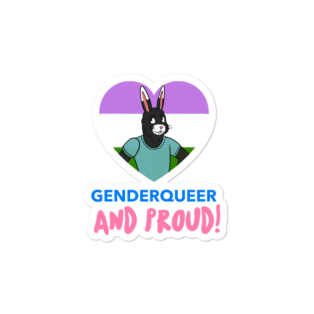  Genderqueer And Proud Bubble-Free Stickers by Queer In The World Originals sold by Queer In The World: The Shop - LGBT Merch Fashion