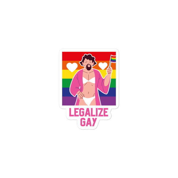  Legalize Gay Bubble-Free Stickers by Queer In The World Originals sold by Queer In The World: The Shop - LGBT Merch Fashion