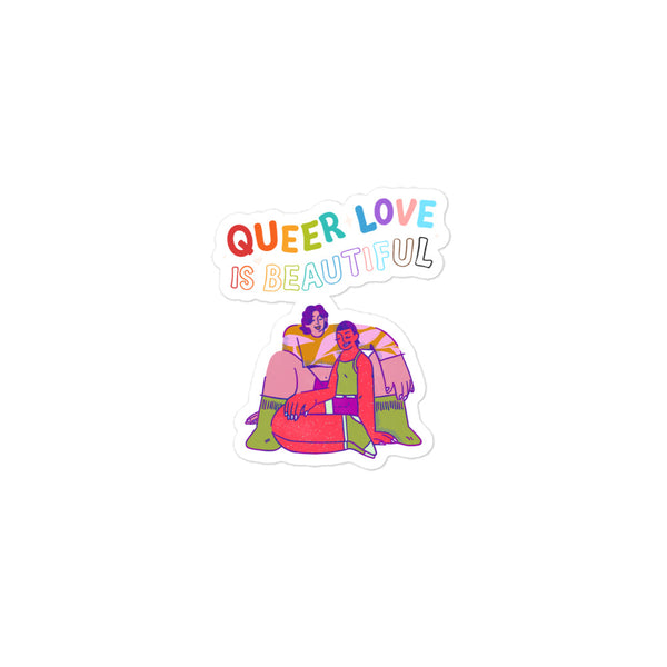  Queer Love Is Beautiful Bubble-Free Stickers by Queer In The World Originals sold by Queer In The World: The Shop - LGBT Merch Fashion