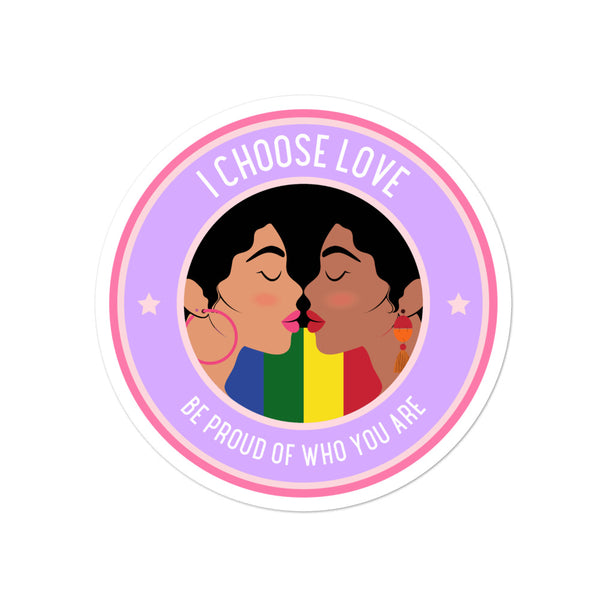  I Choose Love Bubble-Free Stickers by Queer In The World Originals sold by Queer In The World: The Shop - LGBT Merch Fashion