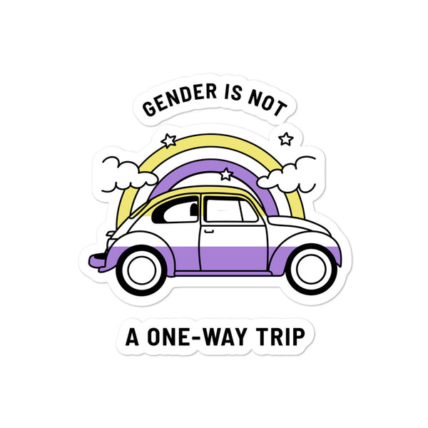  Gender Is Not A One-Way Trip Bubble-Free Stickers by Queer In The World Originals sold by Queer In The World: The Shop - LGBT Merch Fashion