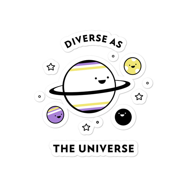  Diverse As The Universe Bubble-Free Stickers by Queer In The World Originals sold by Queer In The World: The Shop - LGBT Merch Fashion