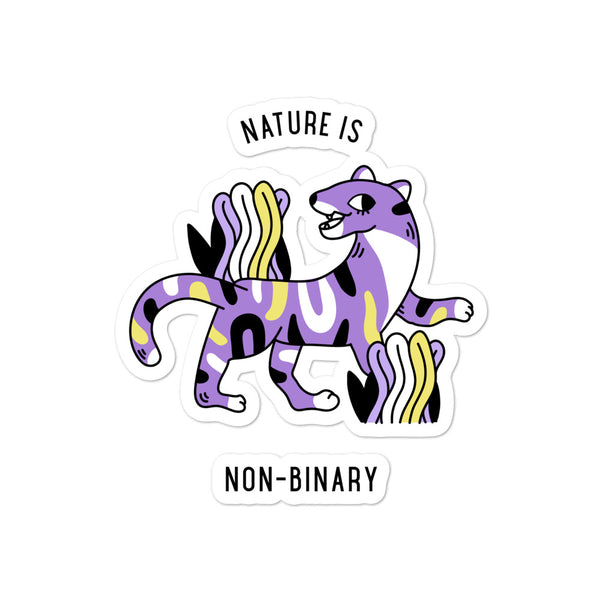  Nature Is Non-Binary Bubble-Free Stickers by Queer In The World Originals sold by Queer In The World: The Shop - LGBT Merch Fashion