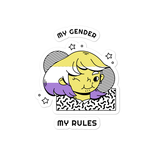  My Gender My Rules Bubble-Free Stickers by Queer In The World Originals sold by Queer In The World: The Shop - LGBT Merch Fashion