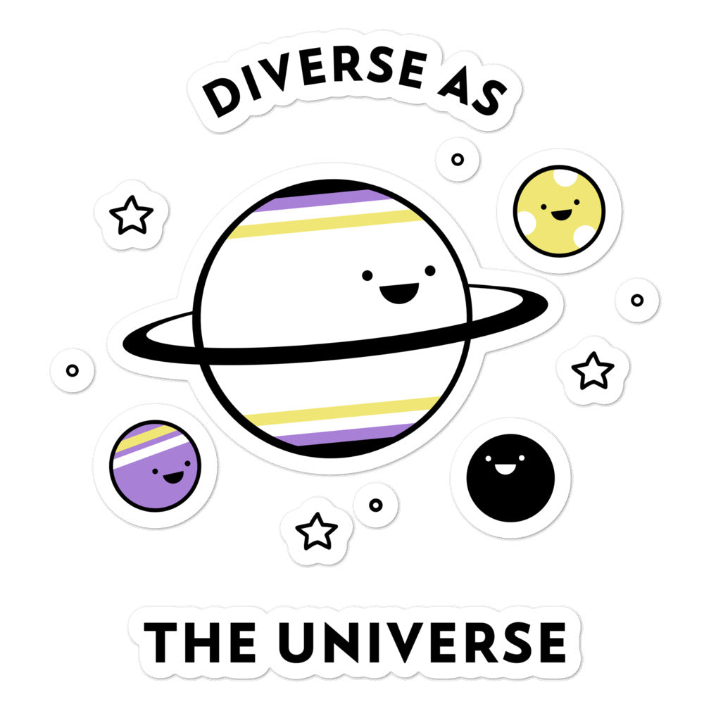  Diverse As The Universe Bubble-Free Stickers by Queer In The World Originals sold by Queer In The World: The Shop - LGBT Merch Fashion