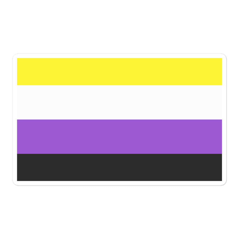  Non-Binary Flag Bubble-Free Stickers by Queer In The World Originals sold by Queer In The World: The Shop - LGBT Merch Fashion