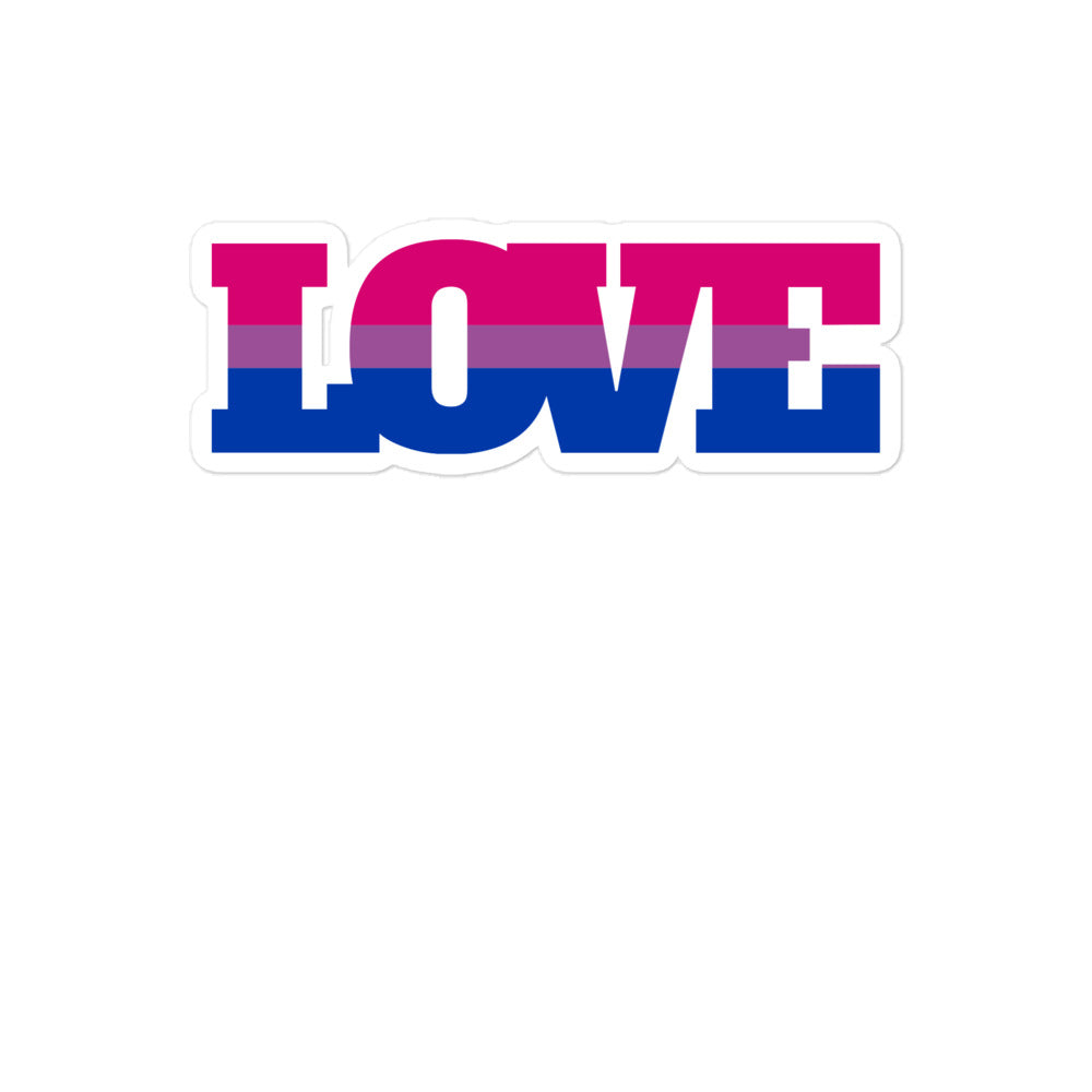  Bisexual Love Bubble-Free Stickers by Printful sold by Queer In The World: The Shop - LGBT Merch Fashion