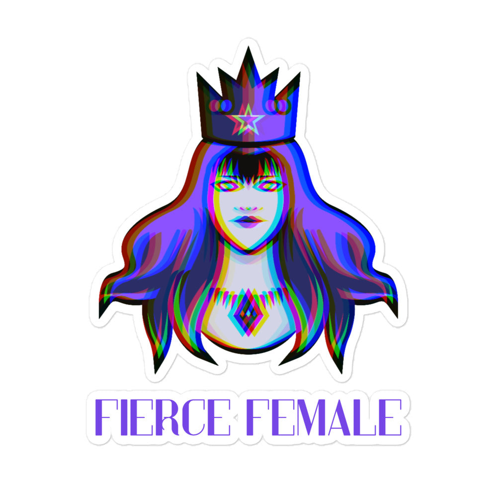  Fierce Female Bubble-Free Stickers by Printful sold by Queer In The World: The Shop - LGBT Merch Fashion