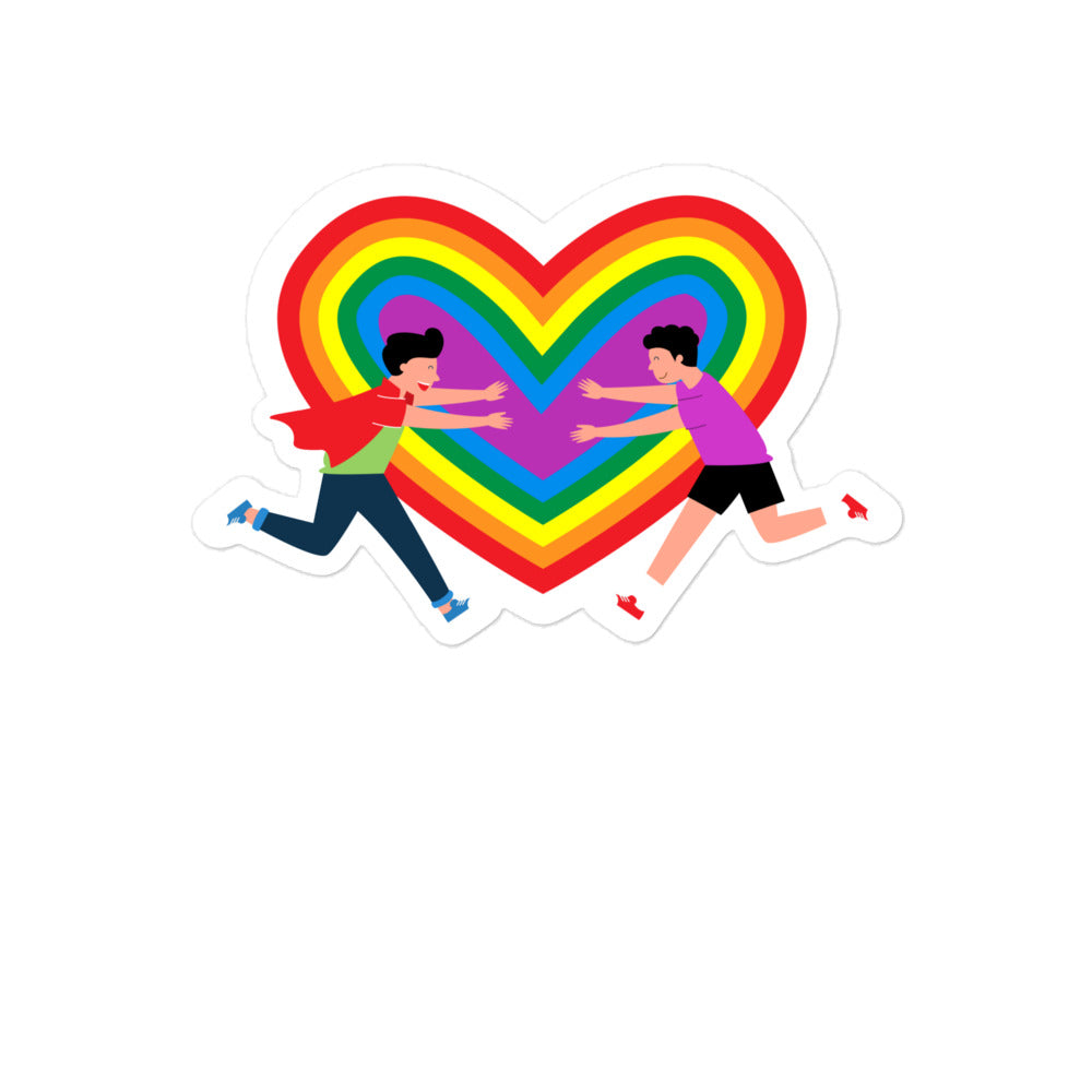  Gay Couple Bubble-Free Stickers by Printful sold by Queer In The World: The Shop - LGBT Merch Fashion