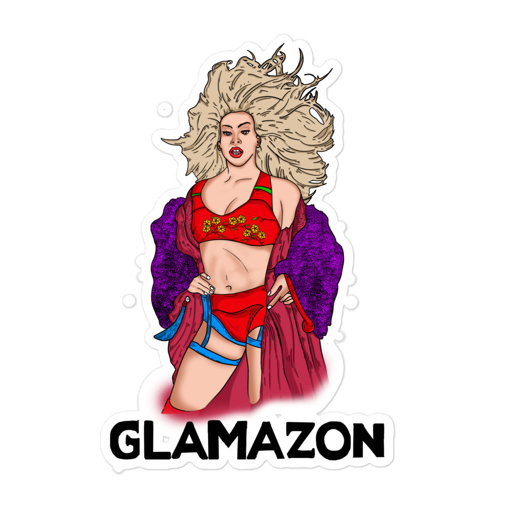  Glamazon Bubble-Free Stickers by Queer In The World Originals sold by Queer In The World: The Shop - LGBT Merch Fashion