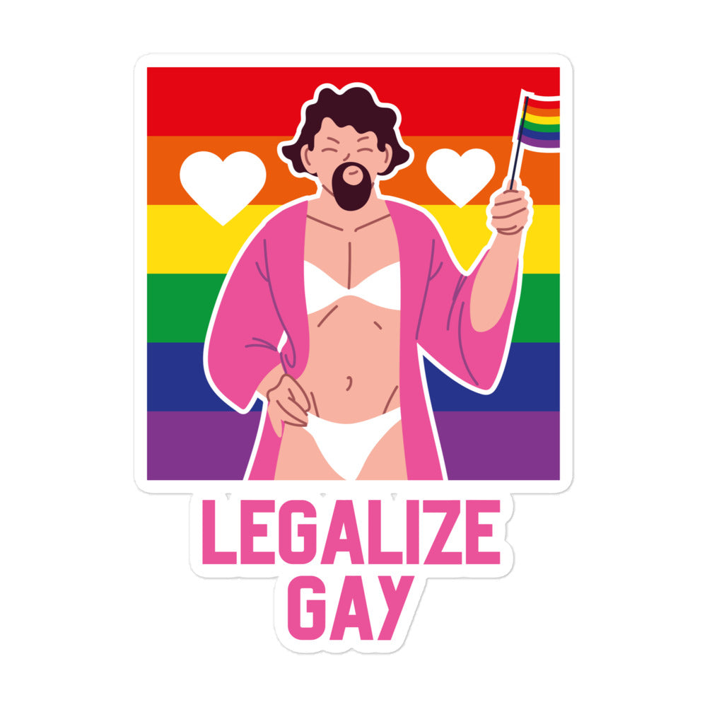  Legalize Gay Bubble-Free Stickers by Queer In The World Originals sold by Queer In The World: The Shop - LGBT Merch Fashion