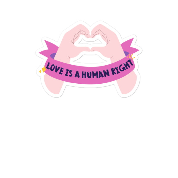  Love Is A Human Right Bubble-Free Stickers by Queer In The World Originals sold by Queer In The World: The Shop - LGBT Merch Fashion