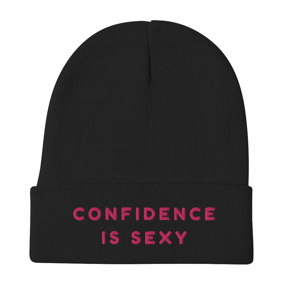Black Confidence Is Sexy Embroidered Beanie by Queer In The World Originals sold by Queer In The World: The Shop - LGBT Merch Fashion