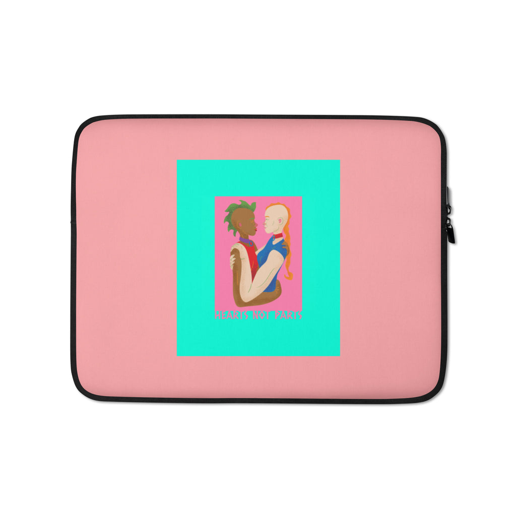  Hearts Not Parts Laptop Sleeve by Queer In The World Originals sold by Queer In The World: The Shop - LGBT Merch Fashion