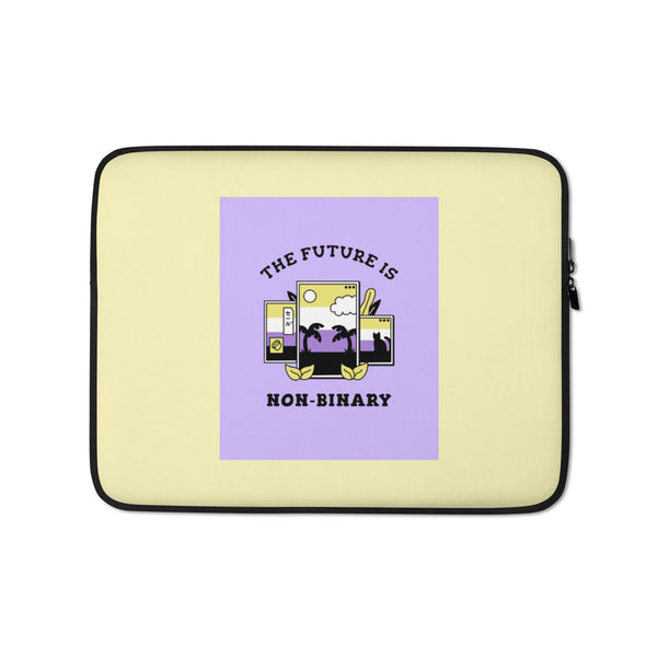  The Future Is Non-Binary Laptop Sleeve by Queer In The World Originals sold by Queer In The World: The Shop - LGBT Merch Fashion
