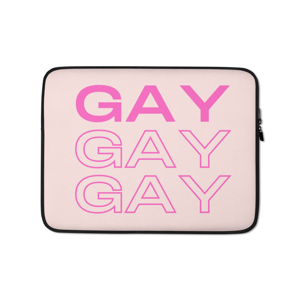  Gay Gay Gay Laptop Sleeve by Queer In The World Originals sold by Queer In The World: The Shop - LGBT Merch Fashion