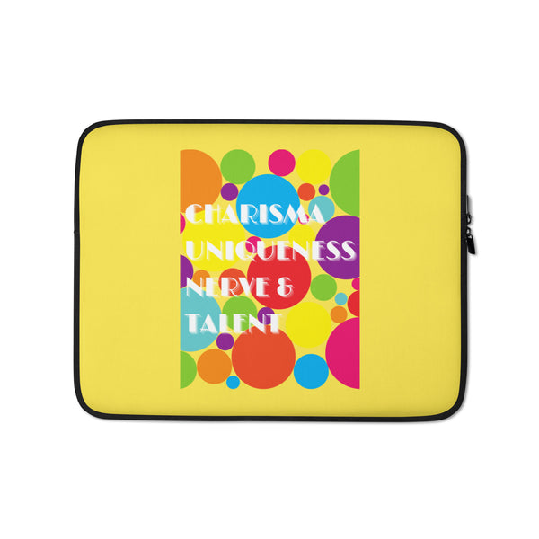  Charisma Uniqueness Nerve & Talent Laptop Sleeve by Queer In The World Originals sold by Queer In The World: The Shop - LGBT Merch Fashion