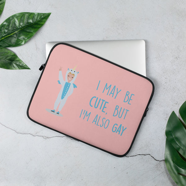  Cute But Gay Laptop Sleeve by Queer In The World Originals sold by Queer In The World: The Shop - LGBT Merch Fashion