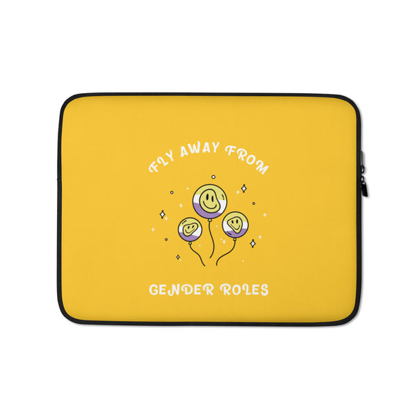  Fly Away From Gender Roles Laptop Sleeve by Queer In The World Originals sold by Queer In The World: The Shop - LGBT Merch Fashion