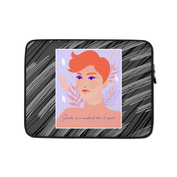  Gender Is A Construct Tear It Apart Laptop Sleeve by Queer In The World Originals sold by Queer In The World: The Shop - LGBT Merch Fashion