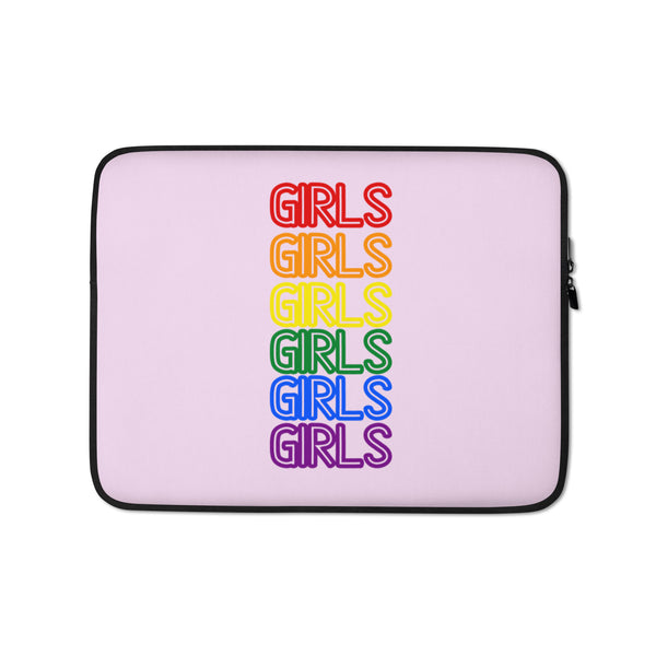  Girls Girls Girls Laptop Sleeve by Queer In The World Originals sold by Queer In The World: The Shop - LGBT Merch Fashion
