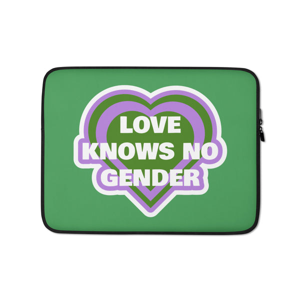  Love Knows No Gender Genderqueer Laptop Sleeve by Queer In The World Originals sold by Queer In The World: The Shop - LGBT Merch Fashion