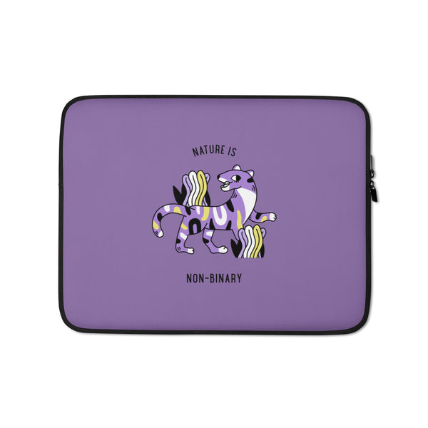  Nature Is Non-Binary Laptop Sleeve by Queer In The World Originals sold by Queer In The World: The Shop - LGBT Merch Fashion