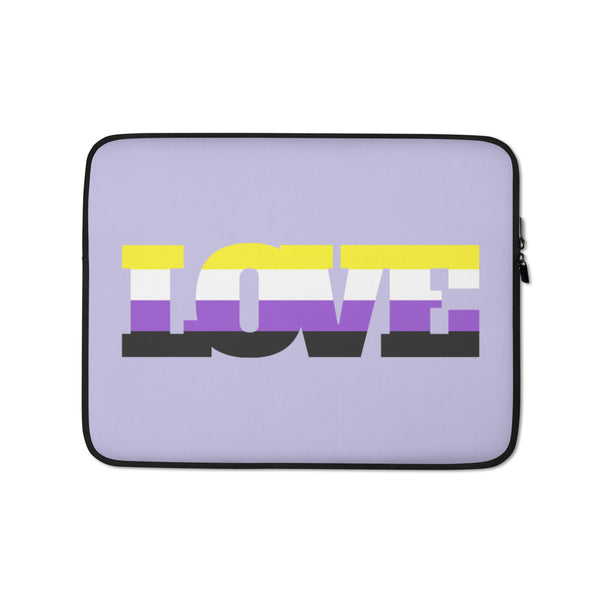  Non-Binary Love Laptop Sleeve by Queer In The World Originals sold by Queer In The World: The Shop - LGBT Merch Fashion