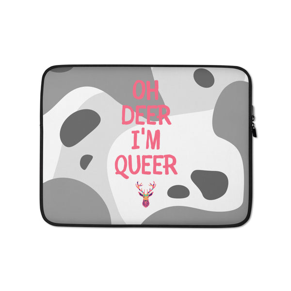  Oh Deer I'm Queer Laptop Sleeve by Queer In The World Originals sold by Queer In The World: The Shop - LGBT Merch Fashion