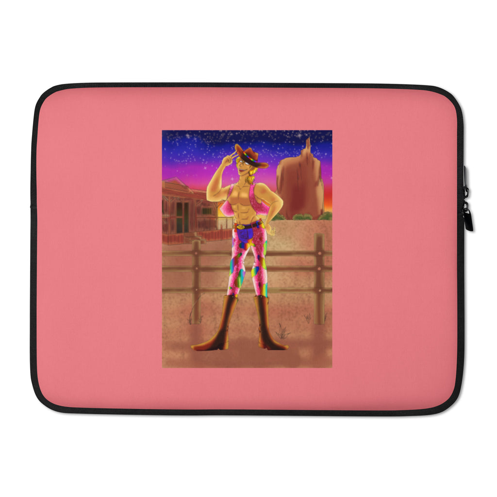  Gay Cowboy At Sunset Laptop Sleeve by Queer In The World Originals sold by Queer In The World: The Shop - LGBT Merch Fashion