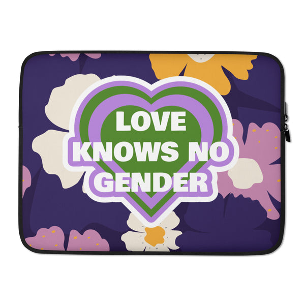  Love Knows No Gender Laptop Sleeve by Queer In The World Originals sold by Queer In The World: The Shop - LGBT Merch Fashion