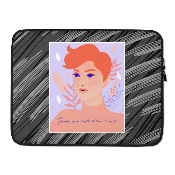  Gender Is A Construct Tear It Apart Laptop Sleeve by Queer In The World Originals sold by Queer In The World: The Shop - LGBT Merch Fashion