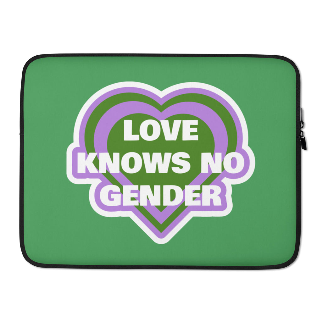  Love Knows No Gender Genderqueer Laptop Sleeve by Queer In The World Originals sold by Queer In The World: The Shop - LGBT Merch Fashion