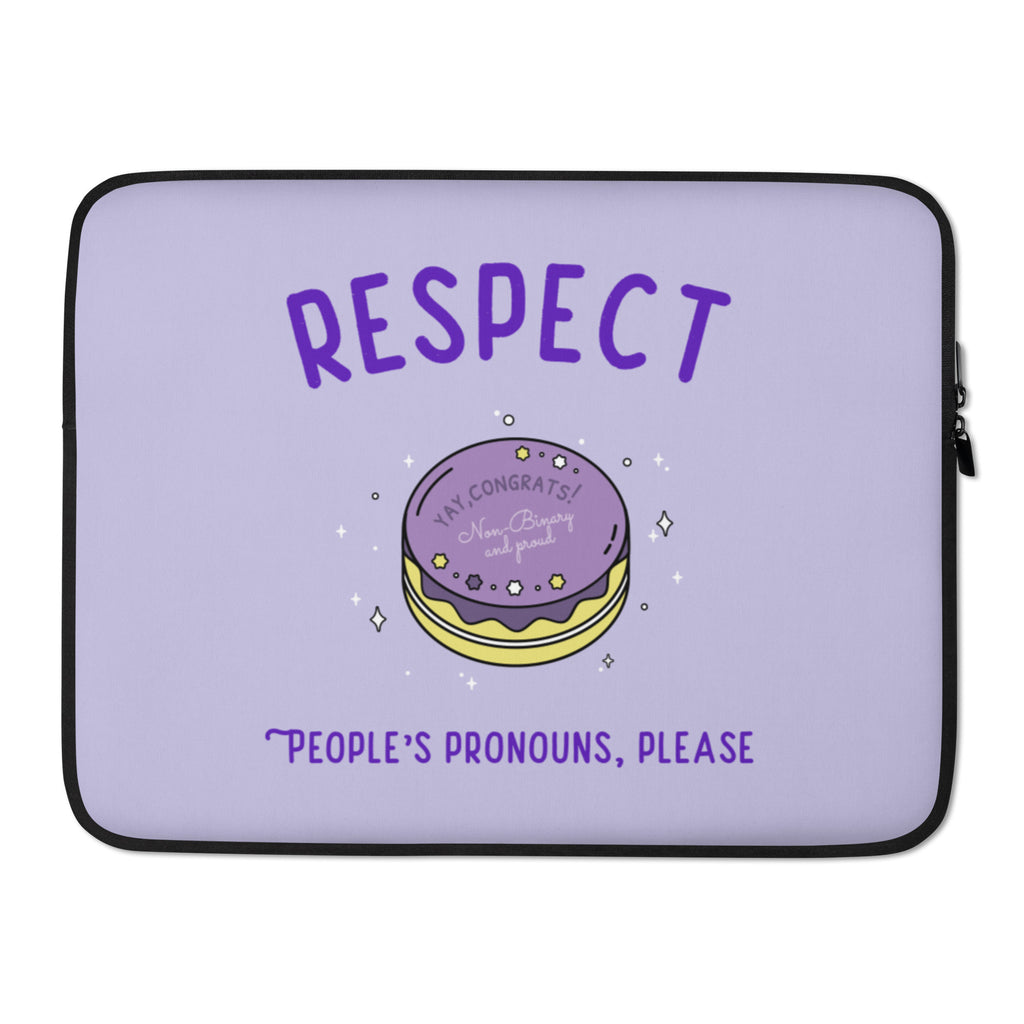  Respect People's Pronouns Please Laptop Sleeve by Queer In The World Originals sold by Queer In The World: The Shop - LGBT Merch Fashion