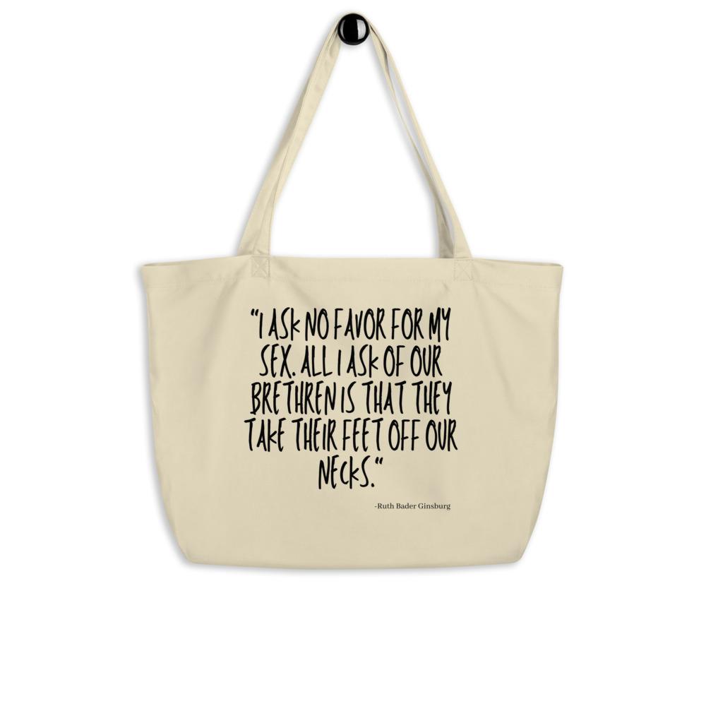  I Ask No Favors For My Sex Large Organic Tote Bag by Printful sold by Queer In The World: The Shop - LGBT Merch Fashion
