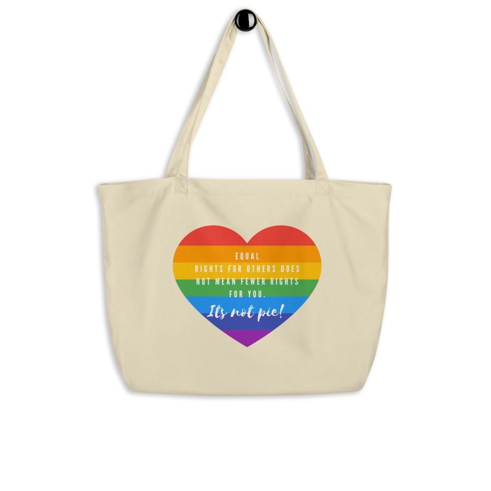 Oyster It's Not Pie Large Organic Tote Bag by Queer In The World Originals sold by Queer In The World: The Shop - LGBT Merch Fashion