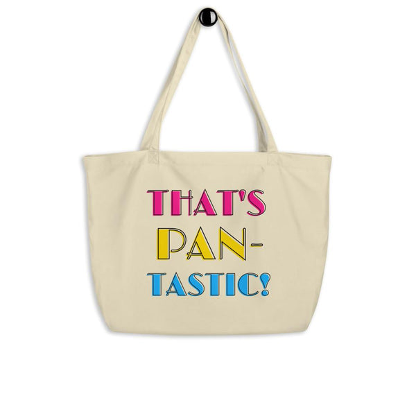 Oyster That's Pan-Tastic Large Organic Tote Bag by Queer In The World Originals sold by Queer In The World: The Shop - LGBT Merch Fashion