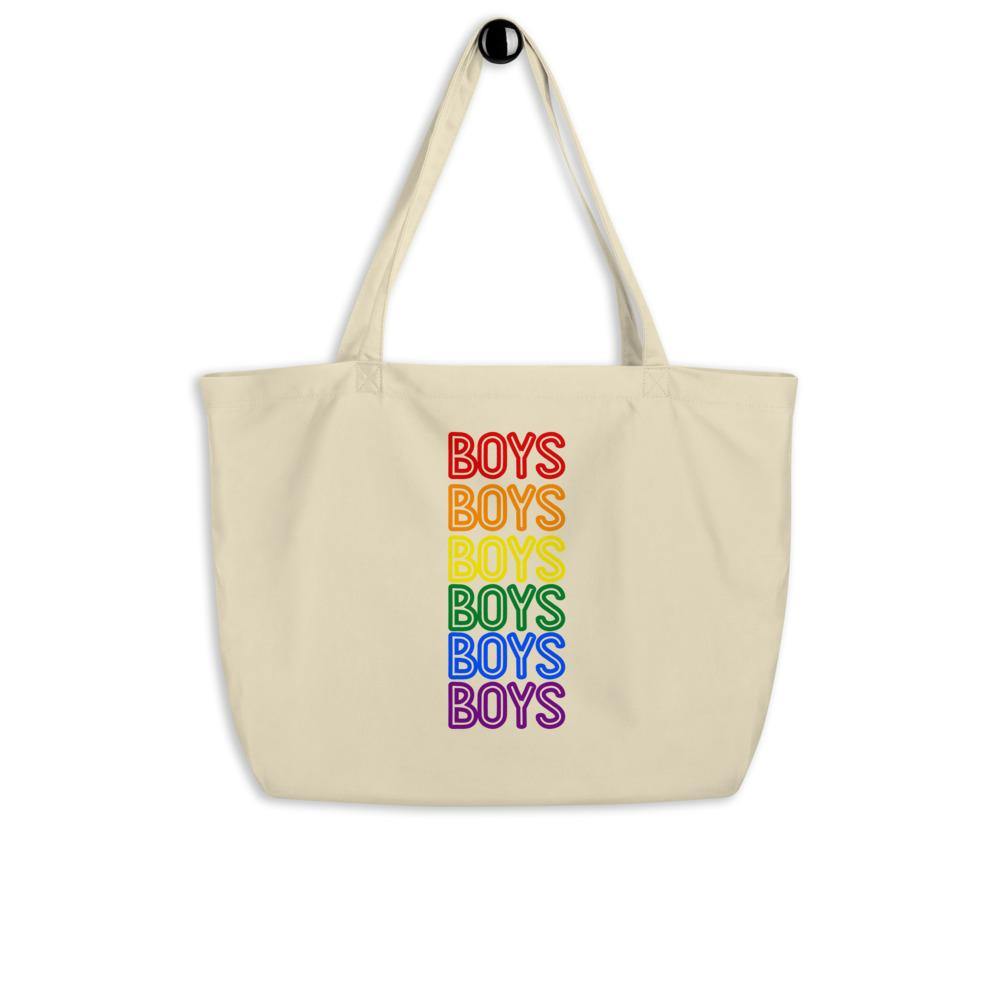 Oyster Boys Boys Boys Large Organic Tote Bag by Queer In The World Originals sold by Queer In The World: The Shop - LGBT Merch Fashion