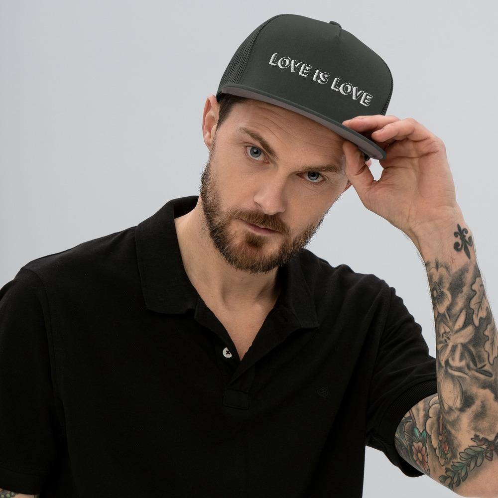  Love Is Love Mesh Back Snapback by Queer In The World Originals sold by Queer In The World: The Shop - LGBT Merch Fashion