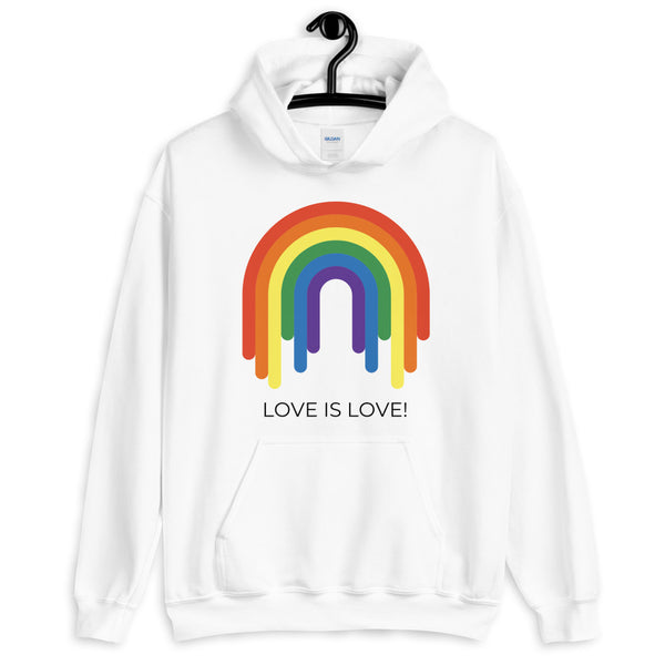 White Love Is Love Unisex Hoodie by Queer In The World Originals sold by Queer In The World: The Shop - LGBT Merch Fashion