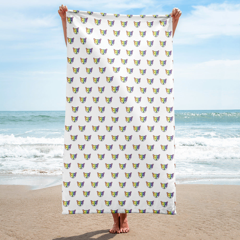  Rainbow Fox Towel by Queer In The World Originals sold by Queer In The World: The Shop - LGBT Merch Fashion