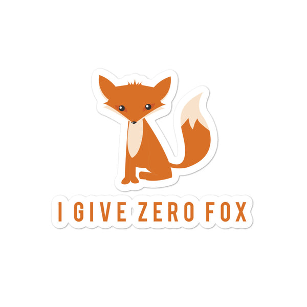  I Give Zero Fox Bubble-Free Stickers by Queer In The World Originals sold by Queer In The World: The Shop - LGBT Merch Fashion